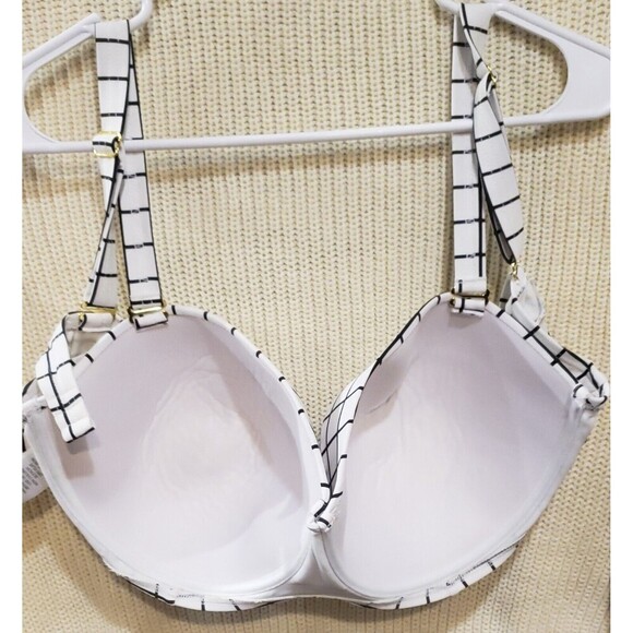Swimsuits For All, Black/White Plaid Top, Size 32E/F, Very Nice‎ And Worn Once - Picture 4 of 6
